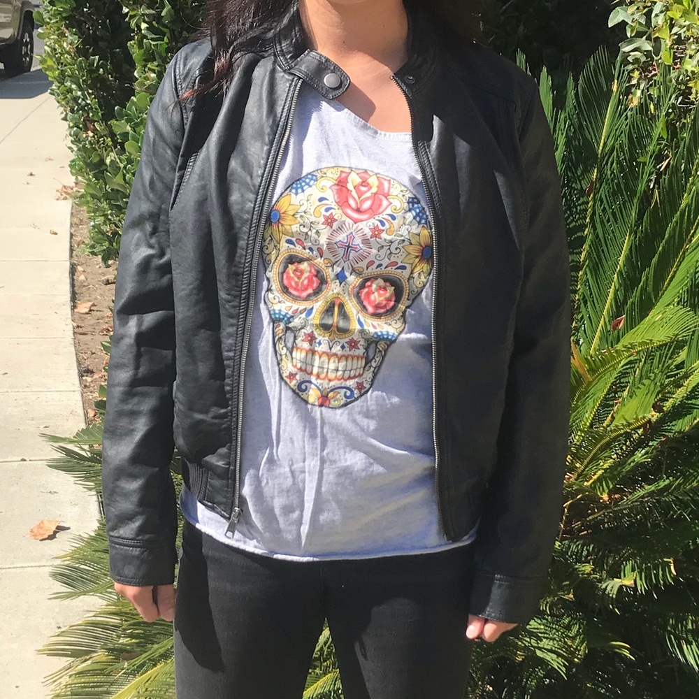 Black leather jacket